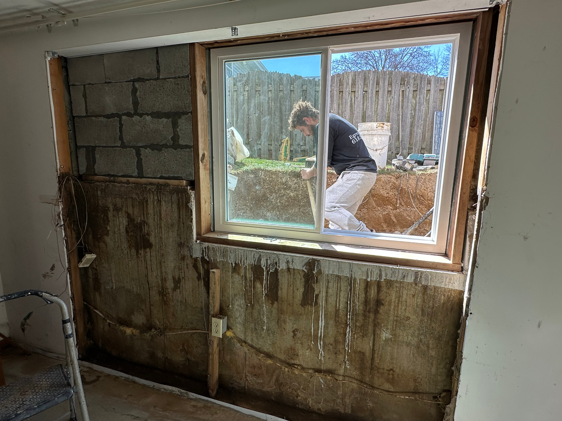 Egress window install in St. Louis, MO